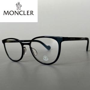【並行輸入品】モンクレール メガネ MONCLER ラウンド フレーム ブラック 黒 ML5034 メタル 黒ぶち 眼鏡 新品 メンズ レディース 度付き 伊達メガネ 爆買