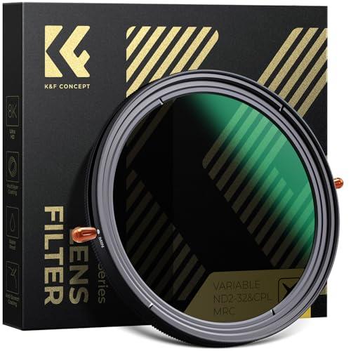 K&amp;F CONCEPT 67mm 可変NDフィルターND2-ND32+CPLフィルター 1枚2役レン...