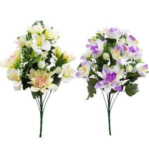お墓 仏壇用 お供え花 2束組 造花 仏花 墓花 榊 神棚 長持ち お墓参り お盆 お彼岸 慶弔 高さ45cm