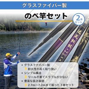 のべ竿 軽量 コンパクト 渓流竿 2本 セット...の詳細画像1