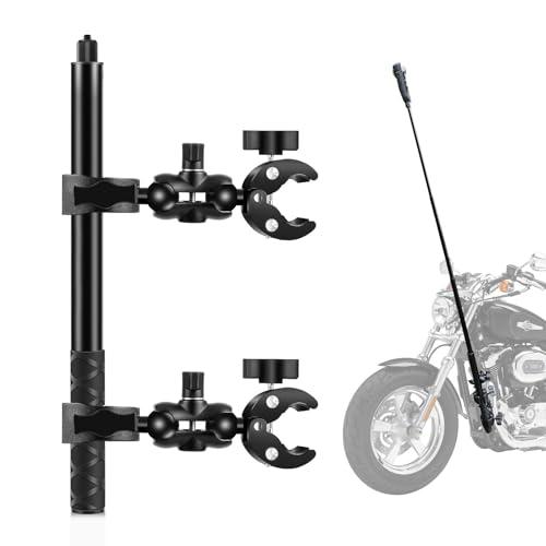 PULUZ プルズ オートバイ バイク ハンドルバー ダブルクランプマウント 59インチ インビジブ...