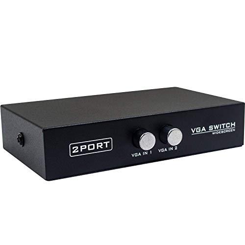 Duttek VGA切替器、2ポートVGA切替器、VGA切替器2入力１出力 コンピュータモニタシェア...