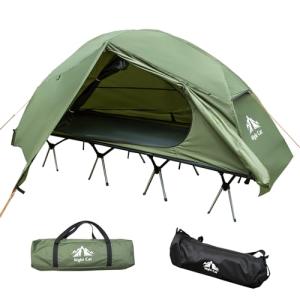 Night Cat キャンピングコットテント - 大人用防水1人用オフグランドコンボコットベッドポータブル簡易セットアップテント