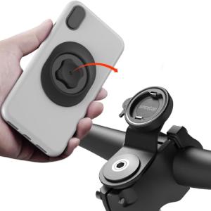 SinceTop クイック取付 自転車 スマホ ホルダー 脱着簡単 アルミ製 より頑丈 自転車用スマホスタンド 片手操作 クイックリリース ロー