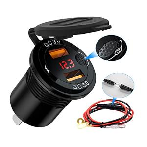 バイク電源 USB充電器 USB電源 QC3.0 車載充電器 カーチャージャー