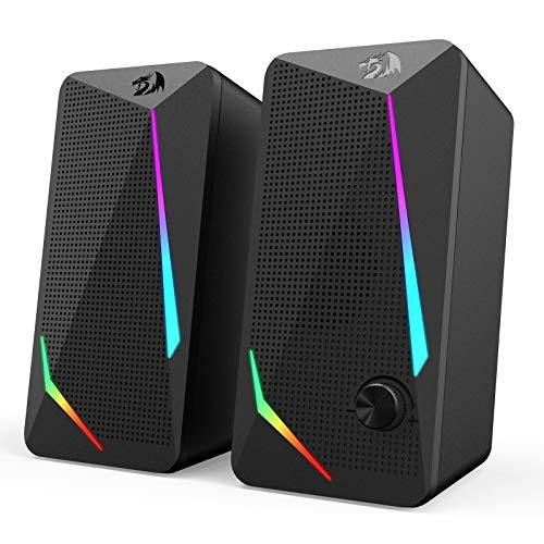 Redragon GS510 RGBデスクトップスピーカー、2.0チャンネルPCコンピュータスピーカ...