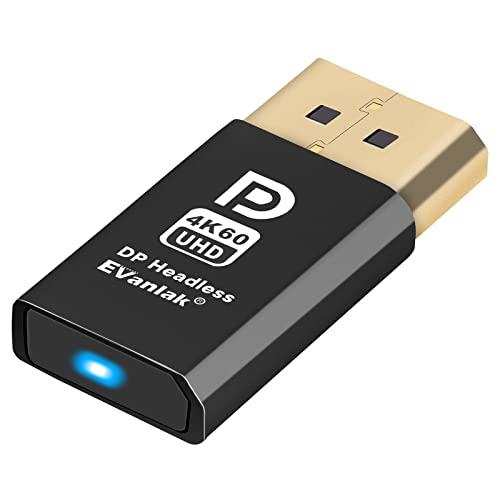 EVanlak 4K60HZ ディスプレイポート ヘッドレス ゴーストディスプレイ エミュレーター ...