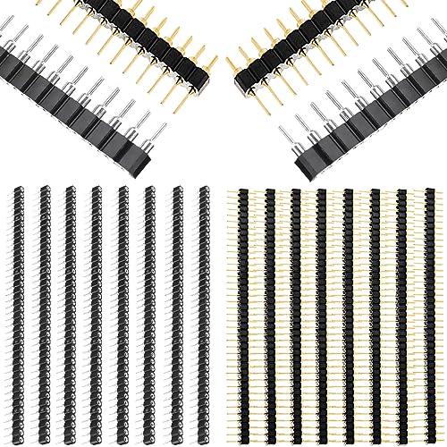 Youmile 20個2.54mmピンヘッダ ラウンドオスとメスピンヘッダ 0.1inch 雌/雄ピ...