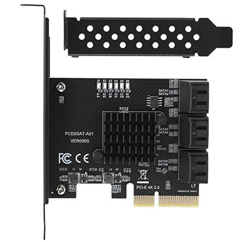 PCIe SATAカード6ポート、6 Gbps SATAコントローラー拡張カード、PCI-ex4拡張...