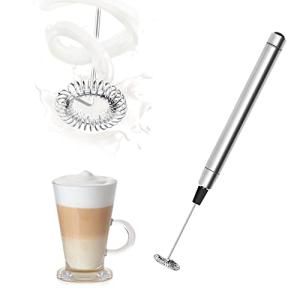 Mcbazel ミルク泡立て器 コーヒー用泡立て器 電動泡立て器 ハンドヘルド式 チョコレート クリーム ラテ カプチーノに適用 収納スタンド付