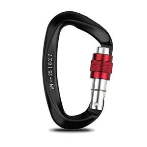 カラビナ Onlygreen 超軽量 耐荷重 25KN D型 スクリューロック 登山釦 ネジロック機能 脱落防止 頑丈なアルミ合