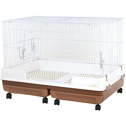 ミニマルランド うさぎのカンタンおそうじケージ ブラウン ワイド