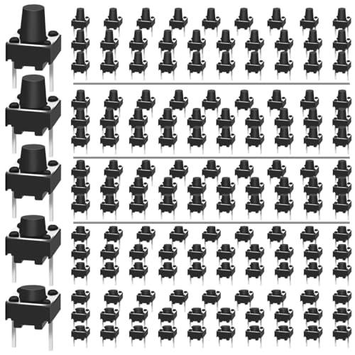 MKBKLLJY 150個 2 ピン モーメンタリー タクタイル タクト プッシュ ボタン スイッチ...