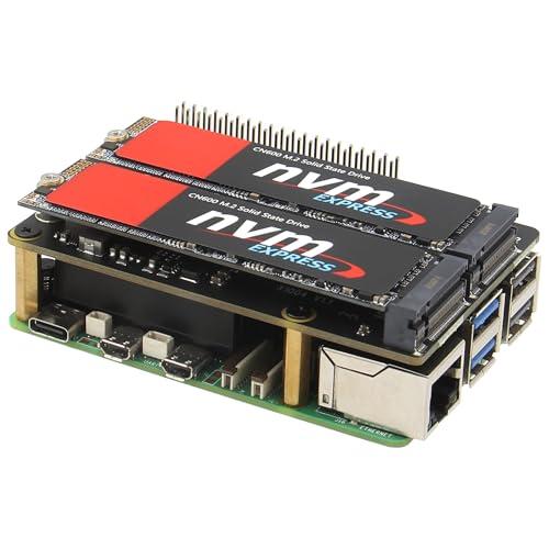 Geekworm X1004 PCIe NVMe 拡張ボード、2台のM.2 NVMe 2280 SS...