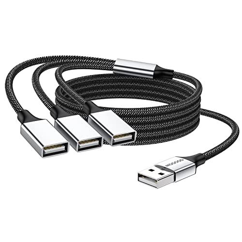 MOGOOD USB分岐器ケーブル1m 3-in-1USBスプリッタ USB電源分岐器 1オス3メス...