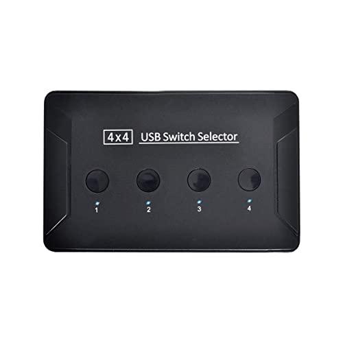 Cablecc KVM USB 3.0 スイッチセレクター 4ポートPC キーボードマウススキャナー...