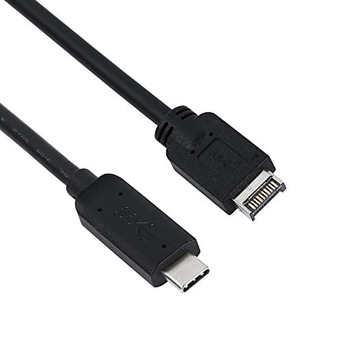 CERRXIAN USB3.1フロントパネル延長ケーブルType E男性からType C男性内部アダ...