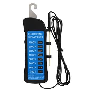 電気柵テスター 農場フェンス用検電テスター 多灯式電圧検出 ポータブル ABS 製 600-7000V 対応 耐寒耐用 8 灯表示 多機能測定