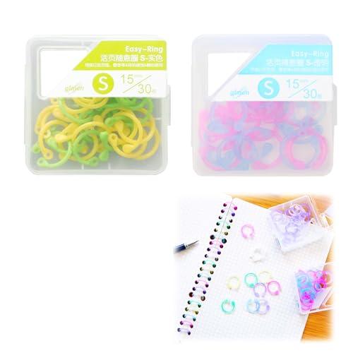 Coollooda カードリング ルーズリーフ リング プラスチックリング カラフラ 直径15mm ...