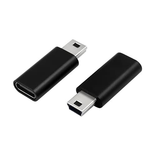 Duttek USB C to ミニUSBアダプター 2個パック USB C (メス) - Mini...
