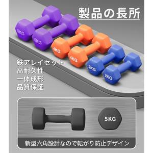 MOJEER ダンベル2個セット1kg 2kg...の詳細画像3