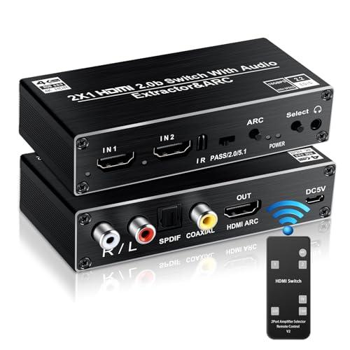 avedio links HDMI音声分離器 光デジタル 4K@60Hz HDMI 切り替え器2入力...