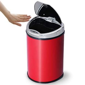 アイリスプラザ ゴミ箱 センサー付き 48L 自動開閉 キッチン 生ゴミ ふた付き レッド