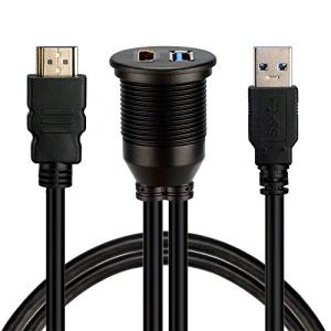 Drmtru スズキ 新型ジムニー&シエラ 車用 HDMI&USB3.0 延長パネル HDMI&USBアダプタセット 防水ケーブル ダッシュボー｜luxspei