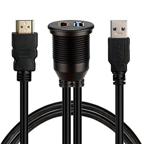 Drmtru スズキ 新型ジムニー&amp;シエラ 車用 HDMI&amp;USB3.0 延長パネル HDMI&amp;US...
