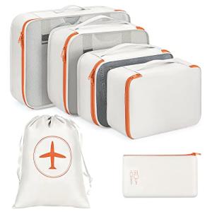 LEEFE トラベルポーチ 6点セット アレンジケース パッキング スーツケース オーガナイザー 収納 衣類仕分け 出張 旅行 ベージュ