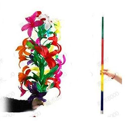 ZQION  舞台道具　舞台マジック　四つ色のある虹色の棒が大きい花束に変わる