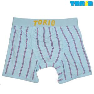 トリオ TORIO ボクサーパンツ メンズ タテシマ ブルー ブランド 下着 インナー ネコポス 送料無料｜luxurious-store
