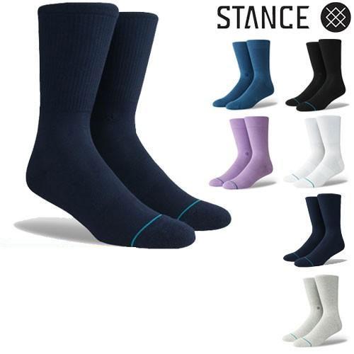 STANCE SOCKS スタンス ソックス 靴下 Fashion Icon 無地 シンプル 黒 白...