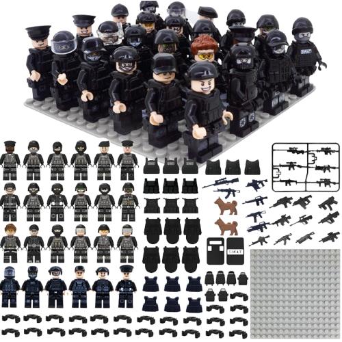 送料無料 レゴ LEGO 互換 ミニフィグ 24体 SWAT POLICE 特殊部隊 兵士 ミニフィ...