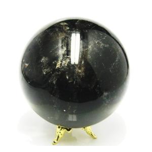 丸玉 黒水晶 (モリオン) 51mm玉/187g ランク AAA 浄化 魔除け 天然石