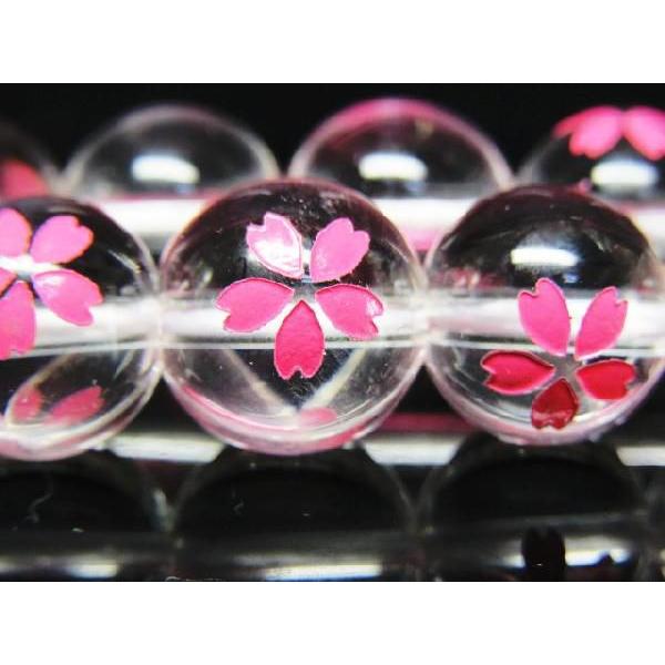 彫刻ビーズ　桜彫刻水晶ビーズ　10 ミリ玉　粒売