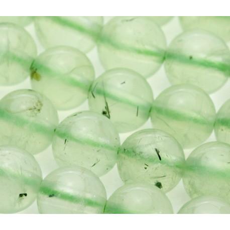 天然石ビーズ プレナイト 10.0ミリ　内包物有