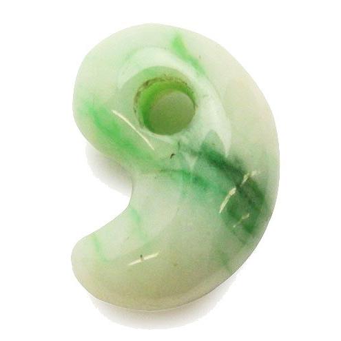 古代勾玉　 勾玉 本翡翠 ミャンマー産 アップルグリーン入りタイプ 14mm〜18mm