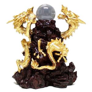 彫刻置物 水晶 20mm玉 素彫り 4個売りセット ＋ 透明盤アクリル台 四神