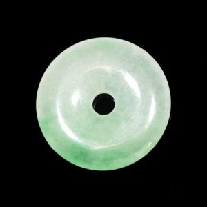 本翡翠 (ミャンマー産)  ドーナツ型  (ピーディスク)  35mm 翡翠 ビルマ翡翠 ヒスイ パワーストーン 天然石  成功 繁栄 願望達成 お守 ビルマ翡翠 穴空