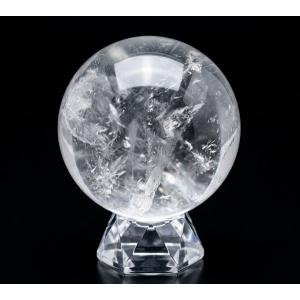天然石 水晶丸玉 クラック有 50〜55mm玉/1個売り 浄化用 Quartz
