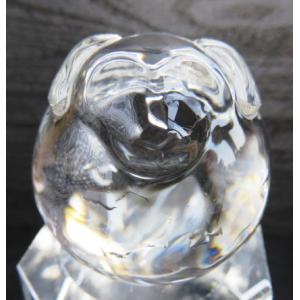 1点物 犬彫刻水晶玉 AAA 38x38mm玉 水晶さざれ100ｇ付 おすすめ品 穴無 透明度高い ...