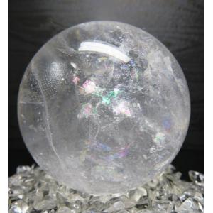 丸玉 高品質 レインボー水晶 22〜25mm玉 1個 （アイリスクォーツ