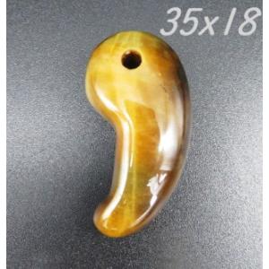 サービス品 勾玉 タイガースアイ 35x18mm 浄化 パワーストーン 天然石 お守り 神話 古代 ...