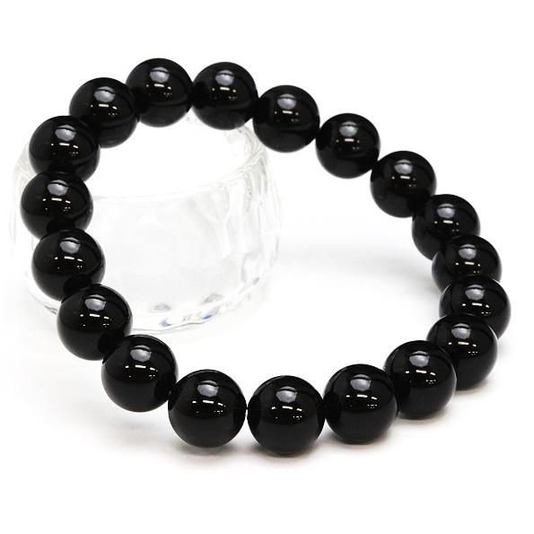 ブレスレット！チベット モリオン （黒水晶）10.0mm玉 AAA ラウンド【鑑定書付/日本】 黒水...