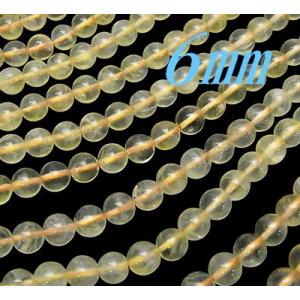 粒売ビーズ イエロープレナイト 葡萄石 6.0ミリ　ＡＡ