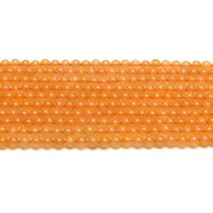 天然石ビーズ オレンジクォーツ 3.0mm玉 AA 連売り(約38cm)｜luz