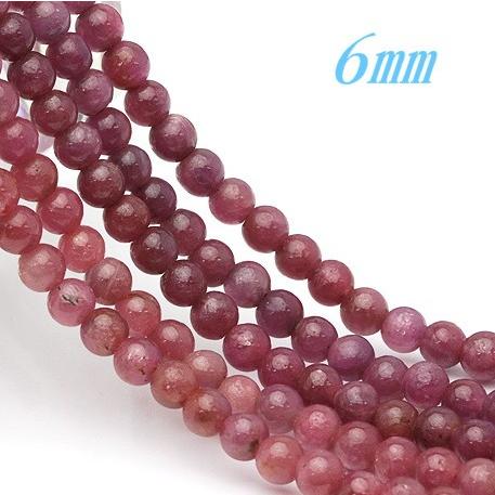 半連売ビーズ ルビー AA 6.0mm 32粒/連