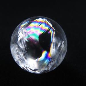 虹入り 水晶 丸玉 約46mm 穴なし 天然石 パワーストーン スフィア 水晶