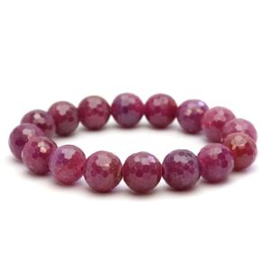 ブレスレット ルビー 13.0mm  AA 内径サイズ 約16.5ｃｍ 丸玉 天然石ビーズ アクセサ...